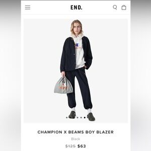 Champion Authentic Women's x Beams Boy Blazer in Navy size 2XL NWT